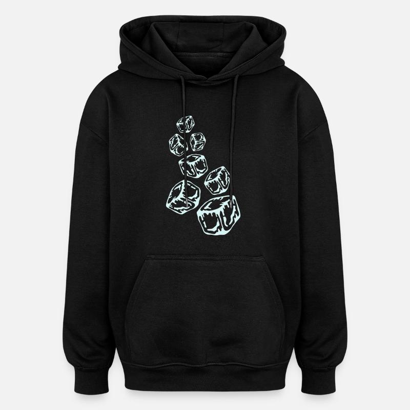 Ice Cubes Design - Sweat à capuche oversize unisexe - noir