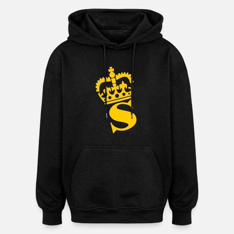 S - Letter - Name - Oversized Unisex Hoodie - black