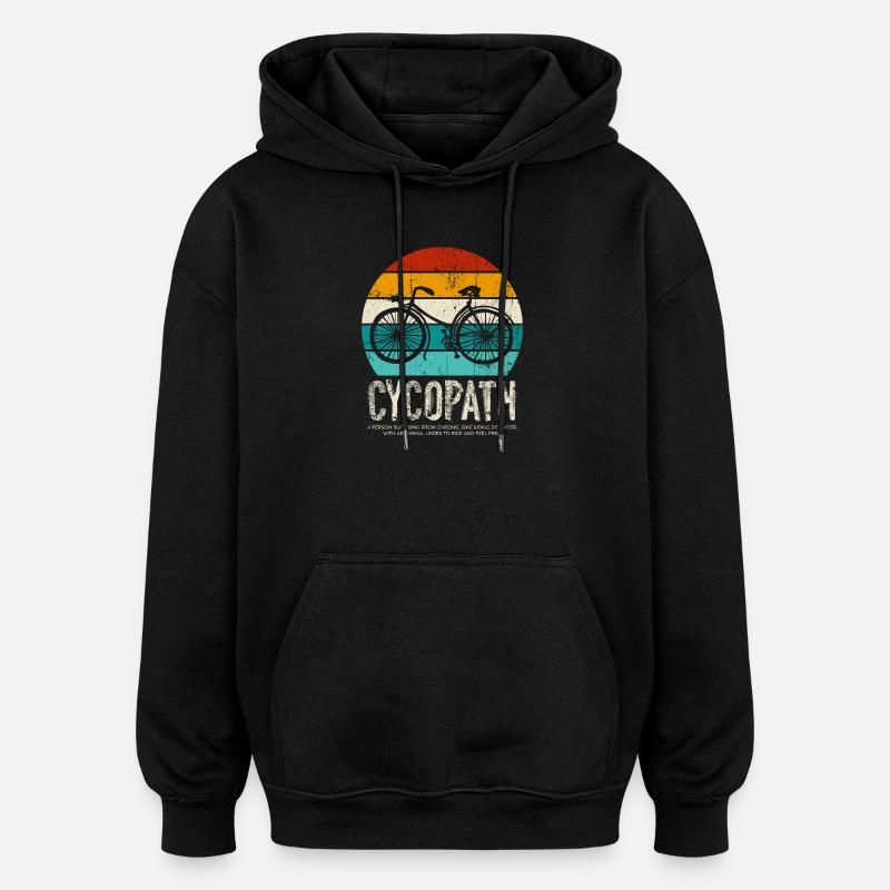 Cycopath Bicycle Retro Sunset - Sweat à capuche oversize unisexe - noir