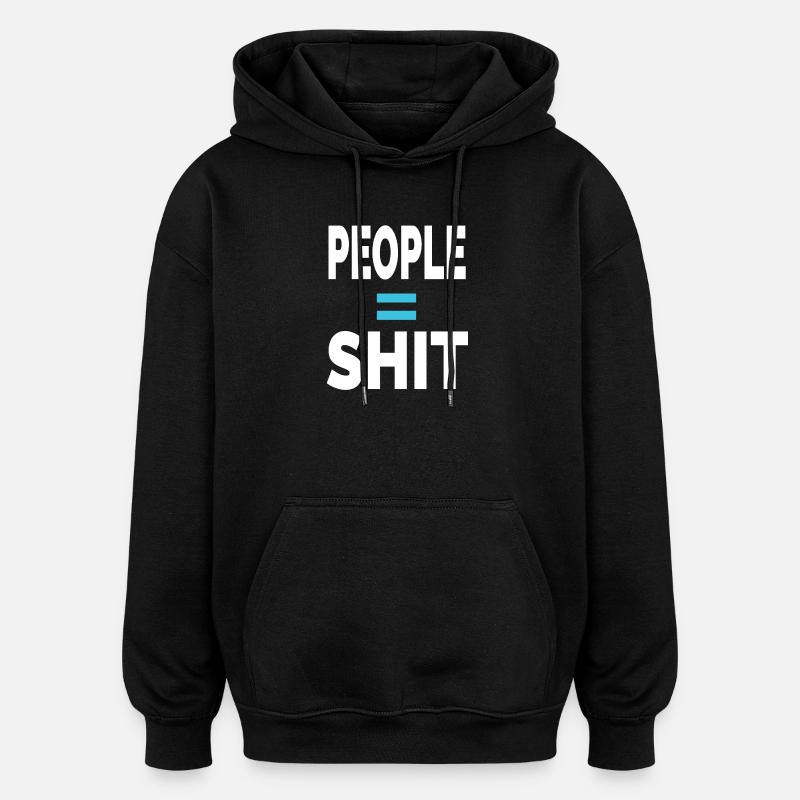 PERSONNES = MERDE - Sweat à capuche oversize unisexe - noir