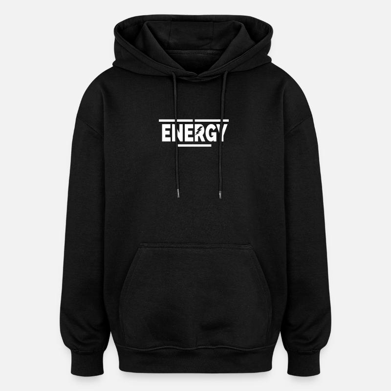 ÉNERGIE - Sweat à capuche oversize unisexe - noir
