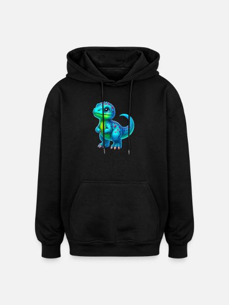 Dinosaur - Oversized Unisex Hoodie - black