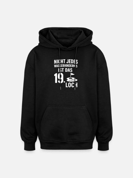 Clubhouse Calling - Golfsprüch mit Spritz - Oversized Unisex Hoodie - Schwarz