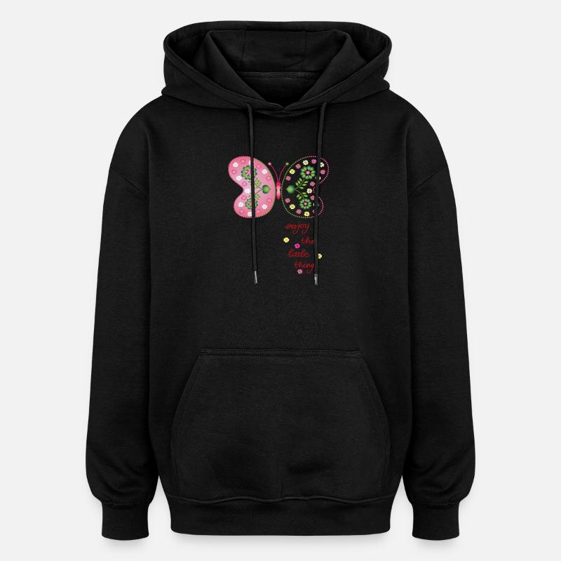 Profitez des petites choses - Sweat à capuche oversize unisexe - noir