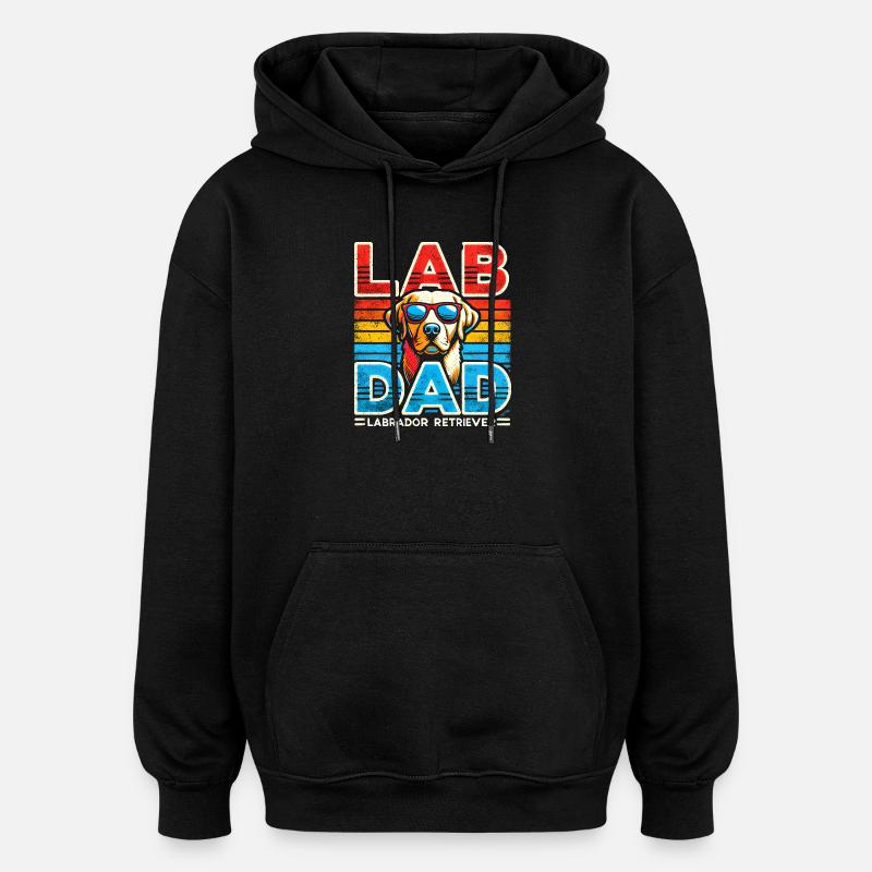Labrador Papa Retro Sonnenbrille - Oversized Unisex Hoodie - Schwarz
