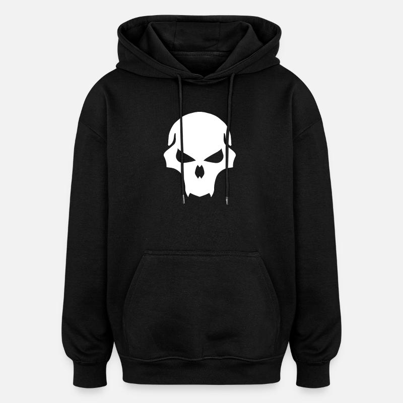 Schattenskull Silhouette - Oversized Unisex Hoodie - Schwarz