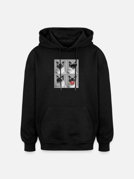 Cats Balinese Cat - Oversized Unisex Hoodie - black