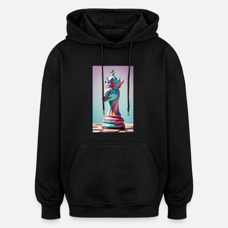 Échecs | Pièce d’échecs | Joueur d’échecs - Sweat à capuche oversize unisexe - noir