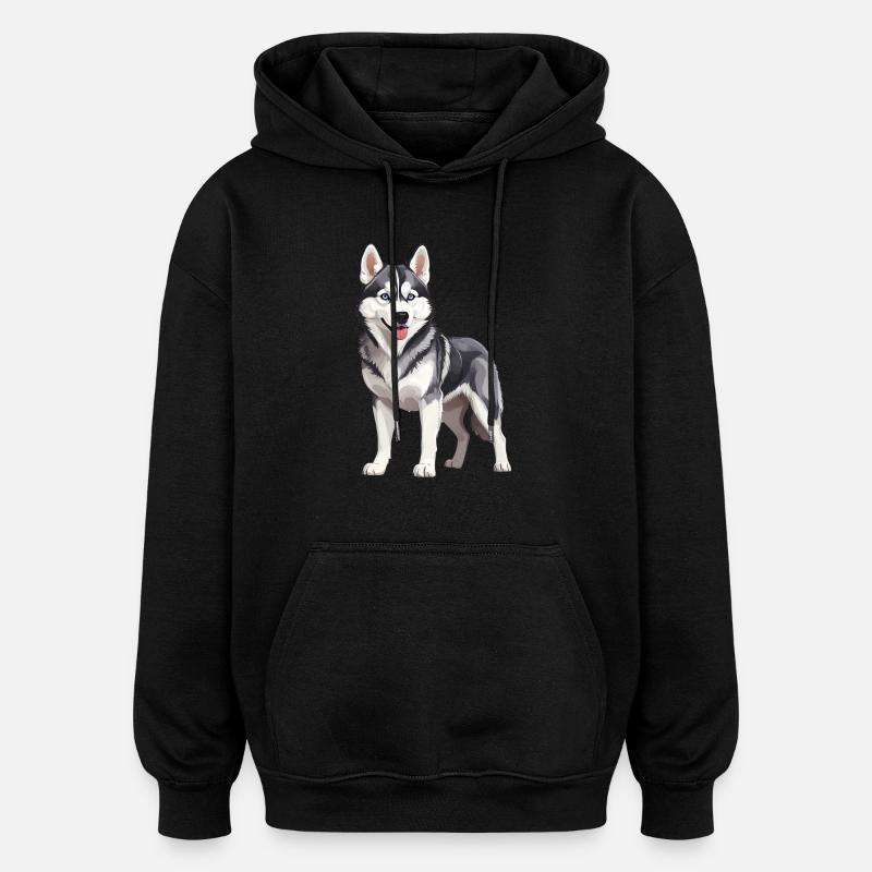 Husky mignon - Sweat à capuche oversize unisexe - noir