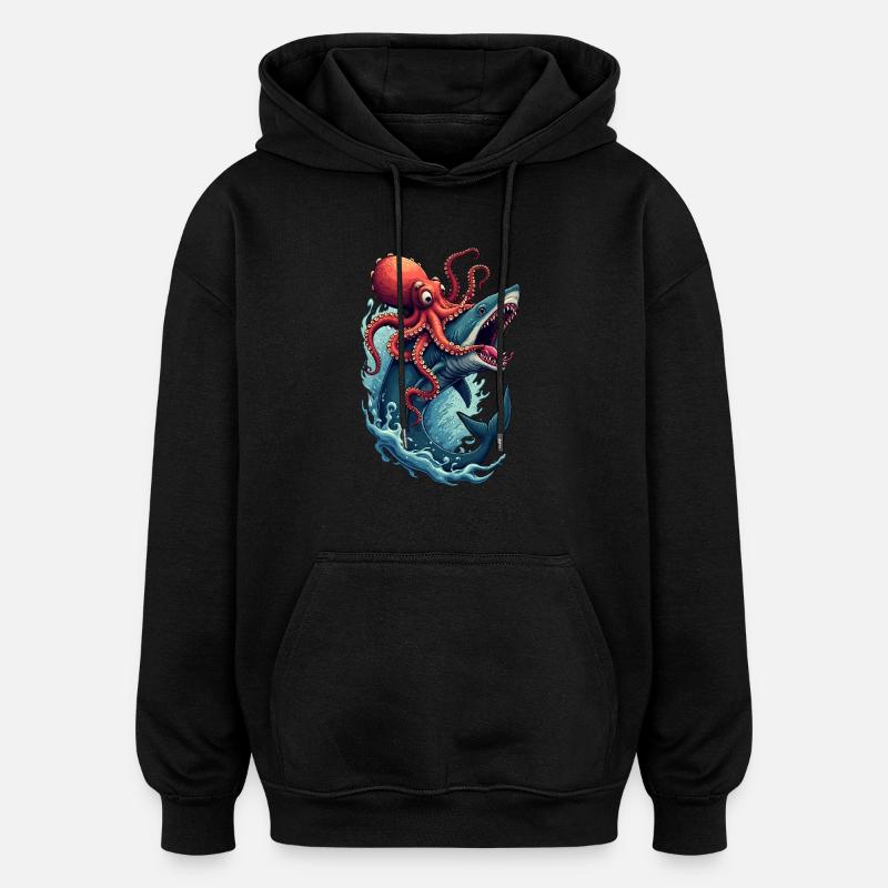 Bataille navale - Sweat à capuche oversize unisexe - noir