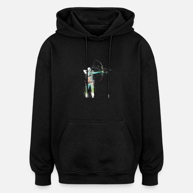 Splash Tir à l’arc - Sweat à capuche oversize unisexe - noir