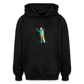 Splash Darts Design For Darts Players - Oversized Unisex Hoodie - Schwarz - Vorne - Noah (186cm)