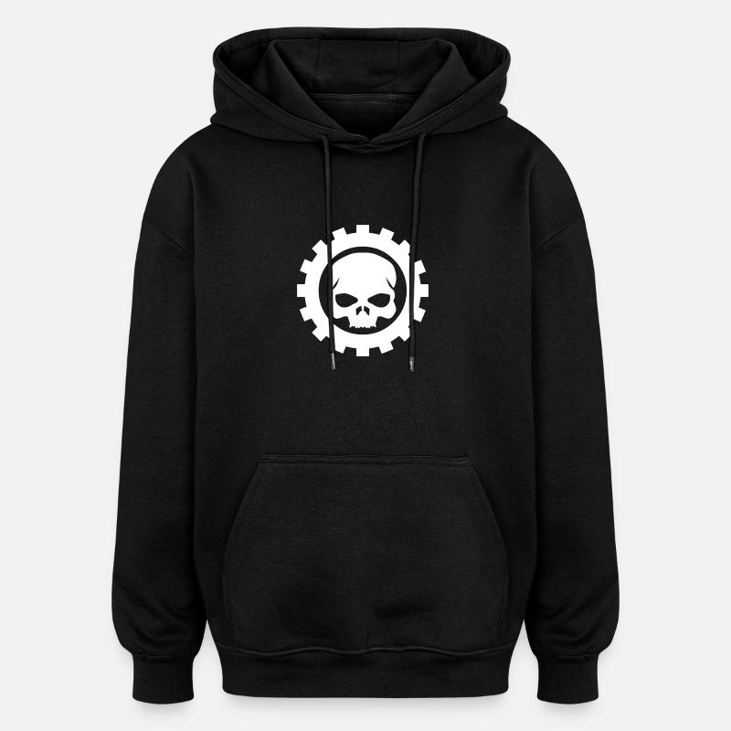 skull - Sweat à capuche oversize unisexe - noir