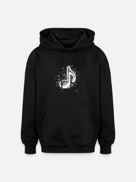 Music Sheet Music Tattoo Splash - Oversized Unisex Hoodie - black