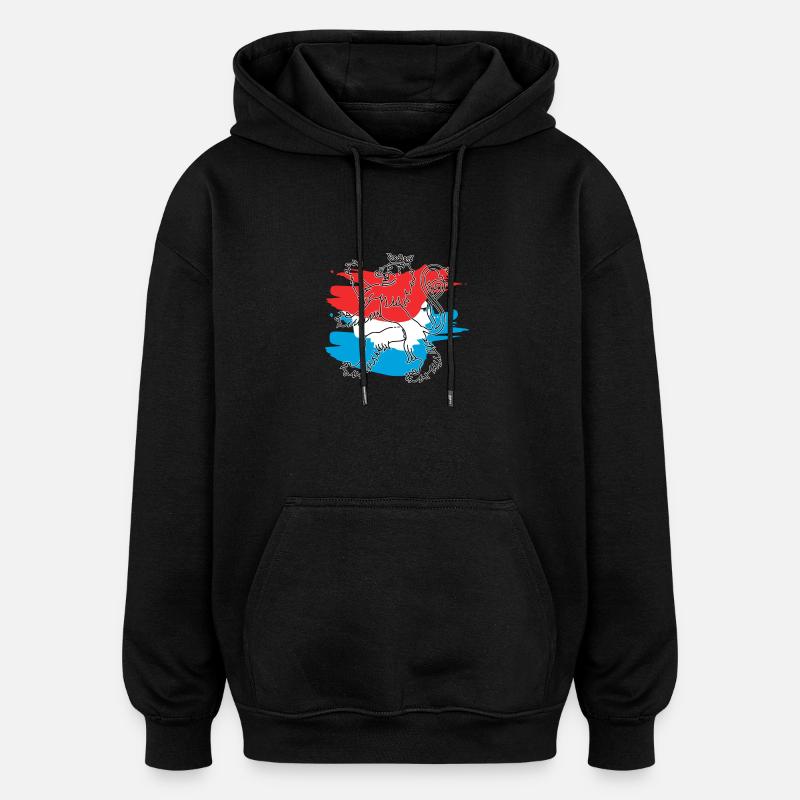 Roude Leiw mat Faarw - Oversized Unisex Hoodie - Schwarz