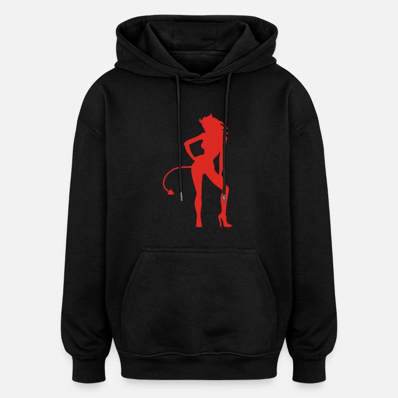 Teufelin - Devil - Oversized Unisex Hoodie - Schwarz