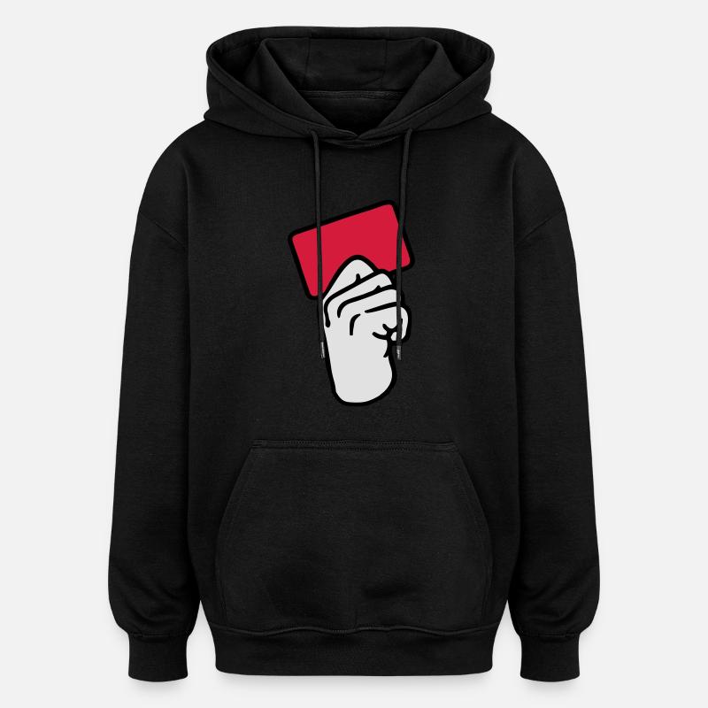 Carte rouge - Sweat à capuche oversize unisexe - noir