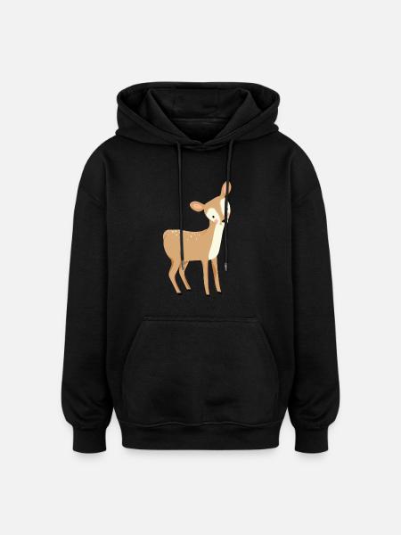 Bébé Cerf - Sweat à capuche oversize unisexe - noir