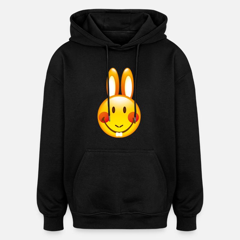 Smiley Bunny - Oversized luvtröja unisex - svart