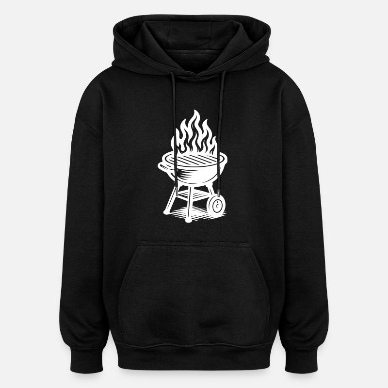 Grill Feu Grillades - Sweat à capuche oversize unisexe - noir