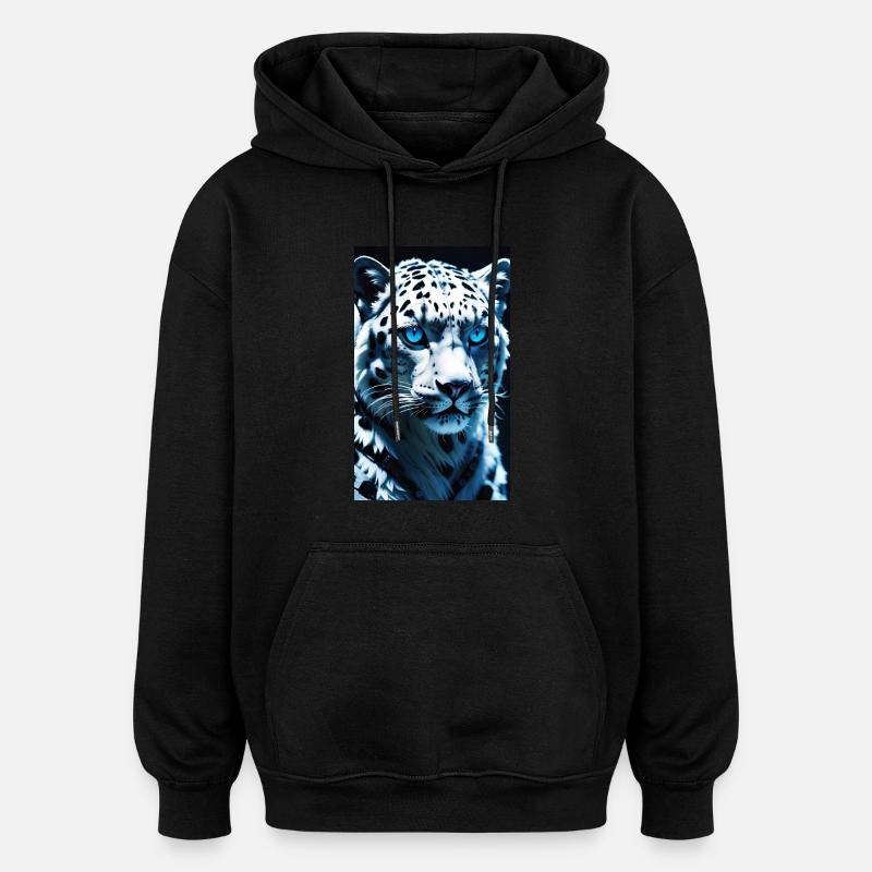 Léopard des neiges | Léopard | Prédateur - Sweat à capuche oversize unisexe - noir