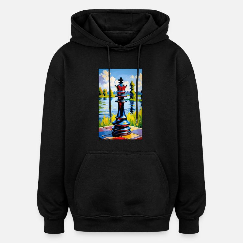 Échecs | Pièce d’échecs | Joueur d’échecs - Sweat à capuche oversize unisexe - noir
