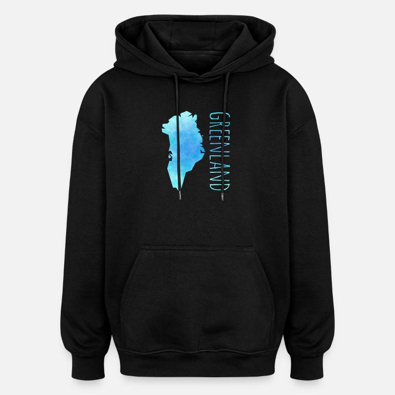 greenland - Sweat à capuche oversize unisexe - noir