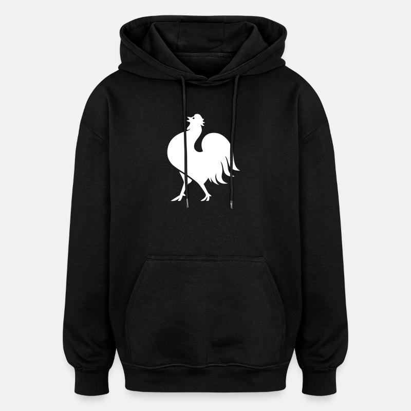 Coq coq - Sweat à capuche oversize unisexe - noir
