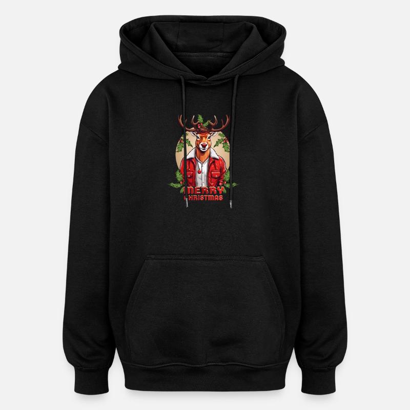 Coole Rudolph - Oversized Unisex Hoodie - Schwarz
