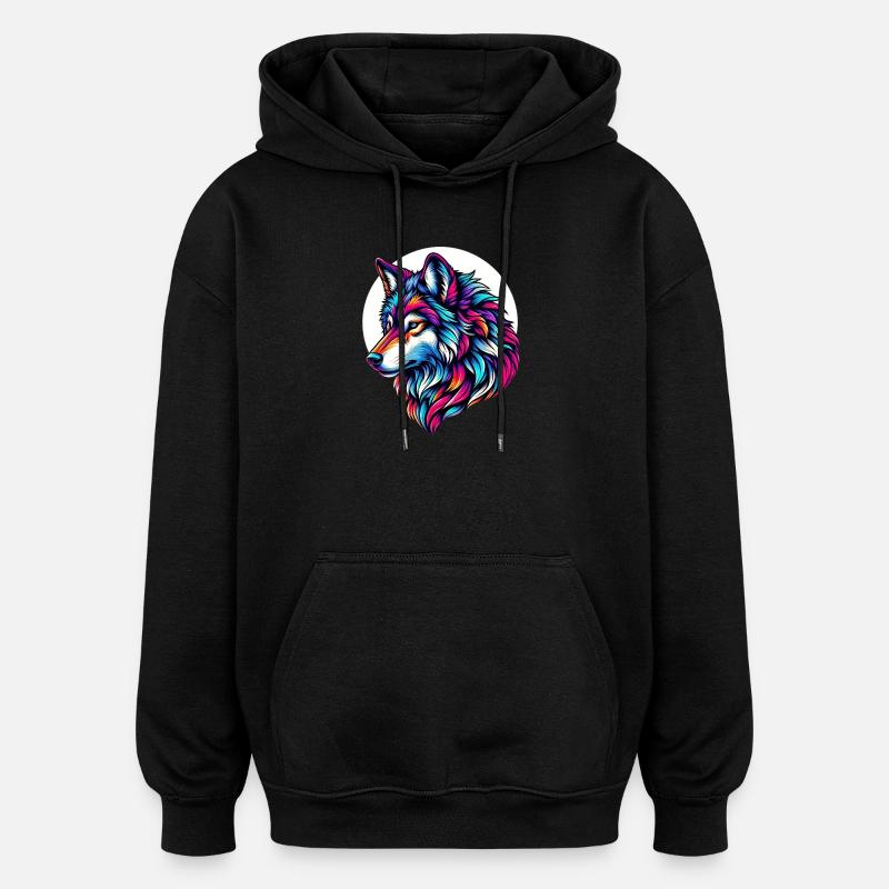 Loup - Sweat à capuche oversize unisexe - noir