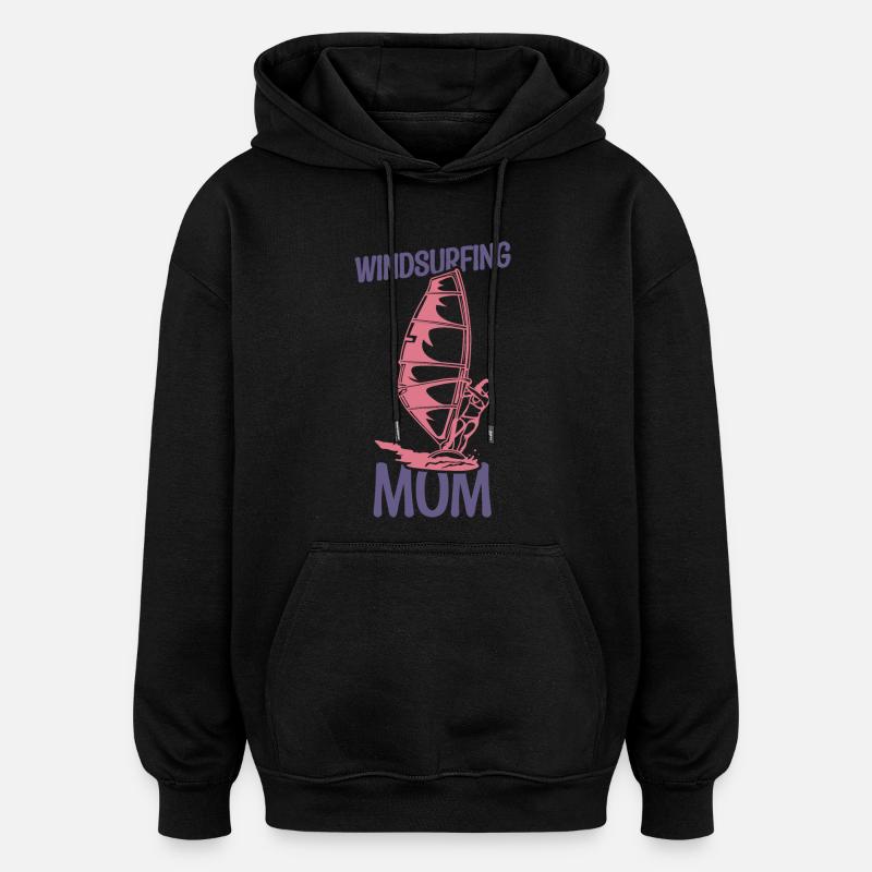 Mère de la planche à voile - Sweat à capuche oversize unisexe - noir