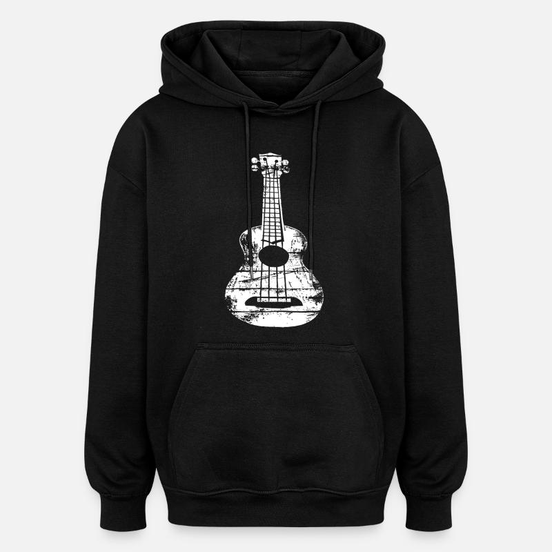 Ukulele Skizze - Oversized Unisex Hoodie - Schwarz
