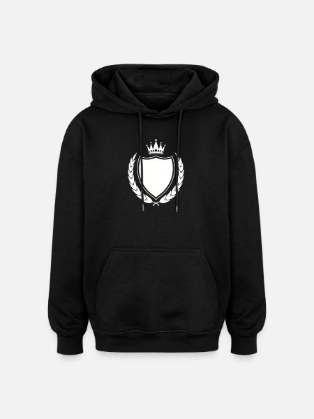 Royal Coat of Arms Emblem - Oversized Unisex Hoodie - black
