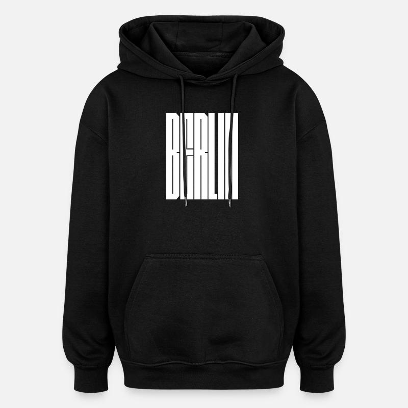 Berliner Stadttypografie - Oversized Unisex Hoodie - Schwarz