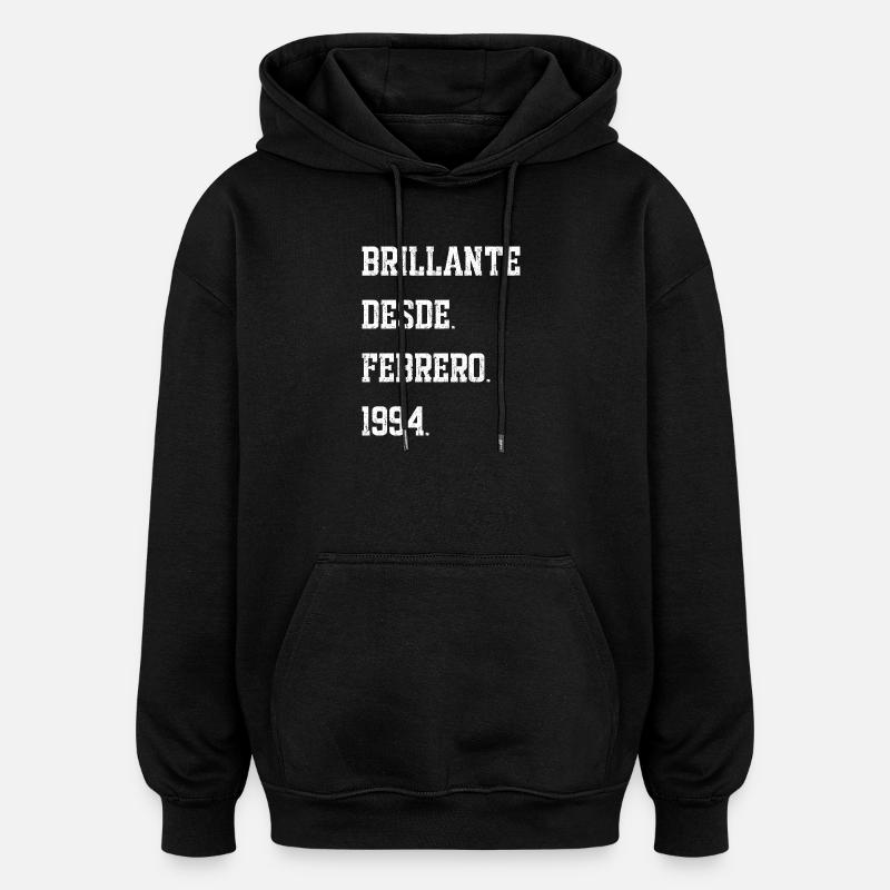 Date de naissance : février 1994 - Sweat à capuche oversize unisexe - noir