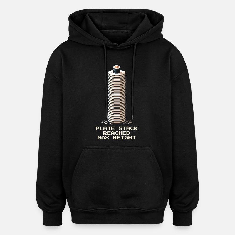 Tellerstapel Maximum | Running Sushi - Oversized Unisex Hoodie - Schwarz