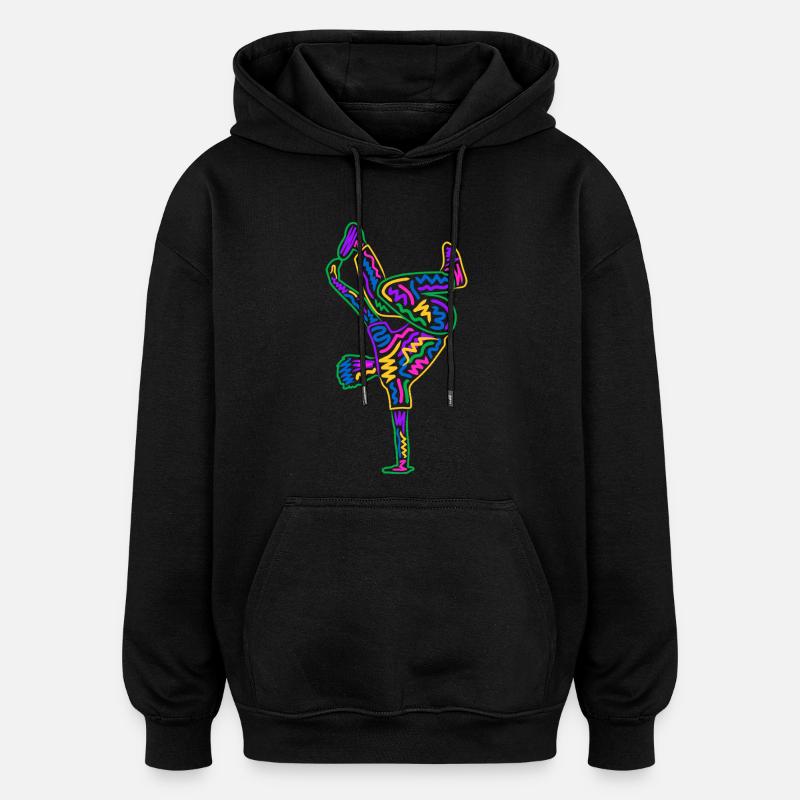 Breakdancing Breakdancer Bunt Jungen Breakdance - Oversized Unisex Hoodie - Schwarz