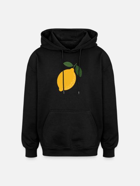 Citrus Sunshine Zitrone Illustration - Oversized Unisex Hoodie - Schwarz