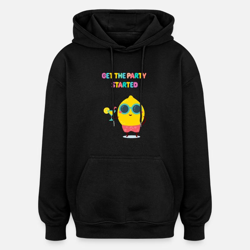 Funny Lemon - Party Zitrone - Geschenkidee - Oversized Unisex Hoodie - Schwarz