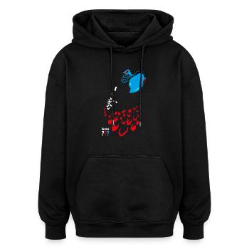 Die Drei ??? Blacky-Design - Oversized Unisex Hoodie - Schwarz - Vorne - Noah (186cm)