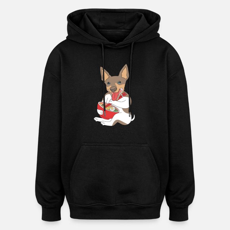 Rat Terrier - Sweat à capuche oversize unisexe - noir