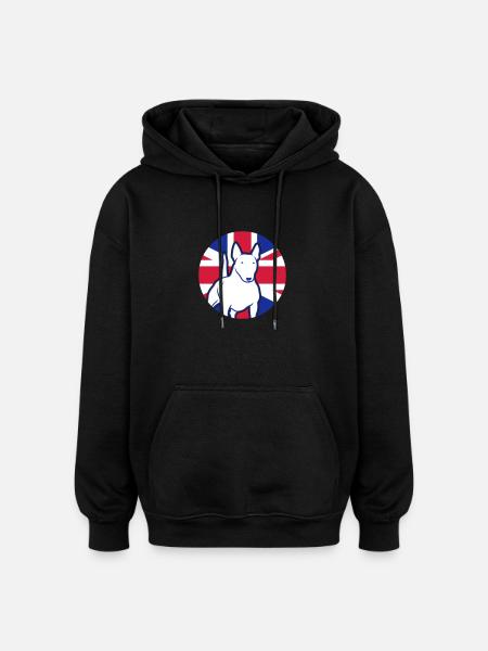 Miniatur Bullterrier UK 3c - Oversized Unisex Hoodie - Schwarz