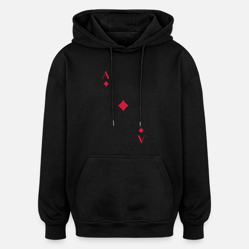 as de carreau - Sweat à capuche oversize unisexe - noir