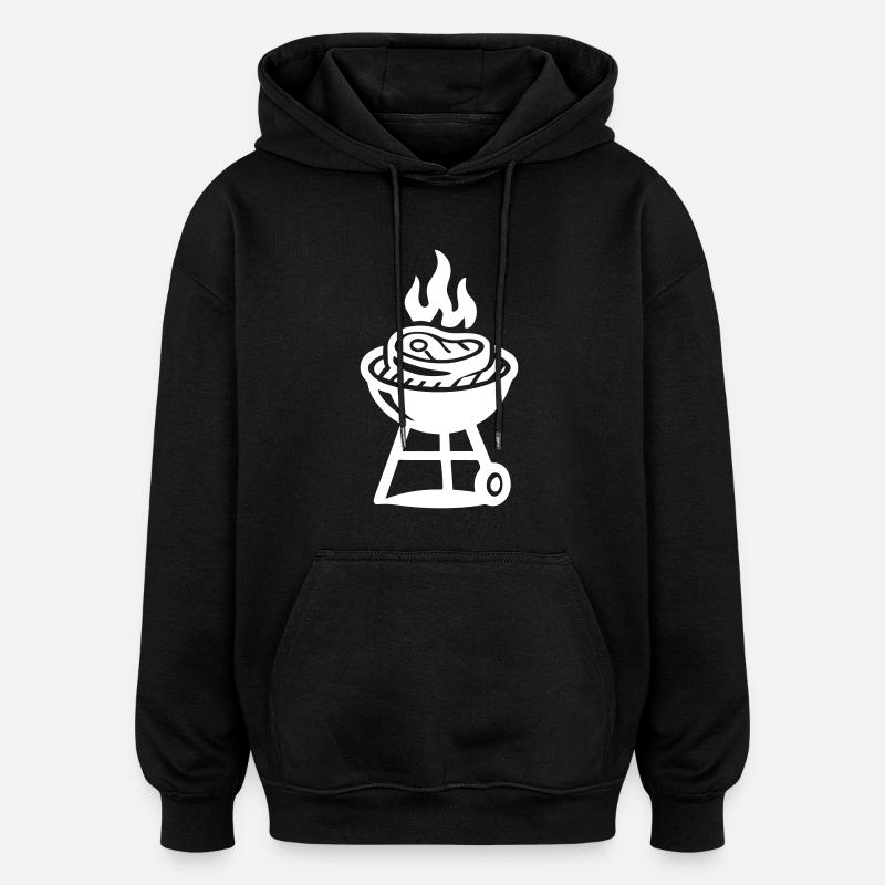 Griller Steak Viande Icône - Sweat à capuche oversize unisexe - noir