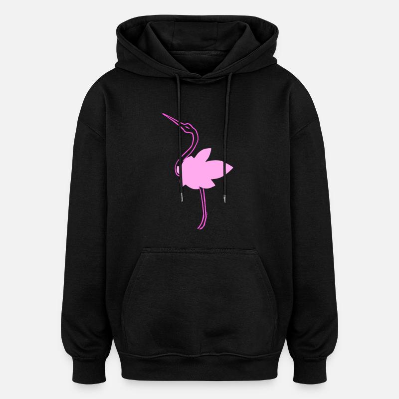 Cigogne - Sweat à capuche oversize unisexe - noir