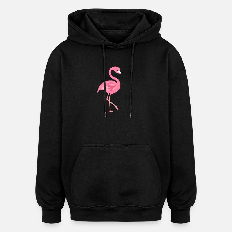 Flamingo - Oversized Unisex Hoodie - Schwarz