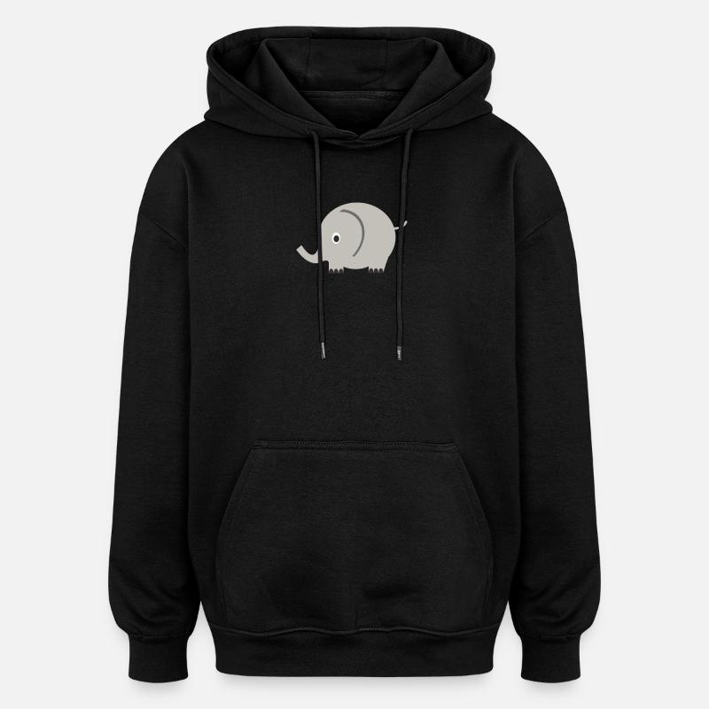 éléphant - Sweat à capuche oversize unisexe - noir