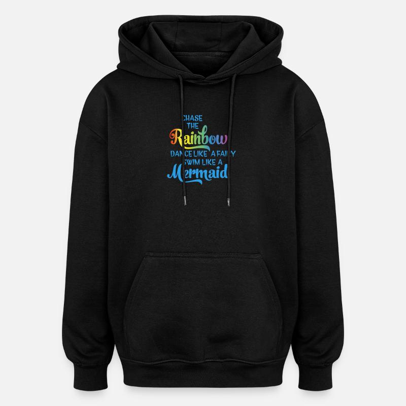 Suivez Rainbow - Sweat à capuche oversize unisexe - noir