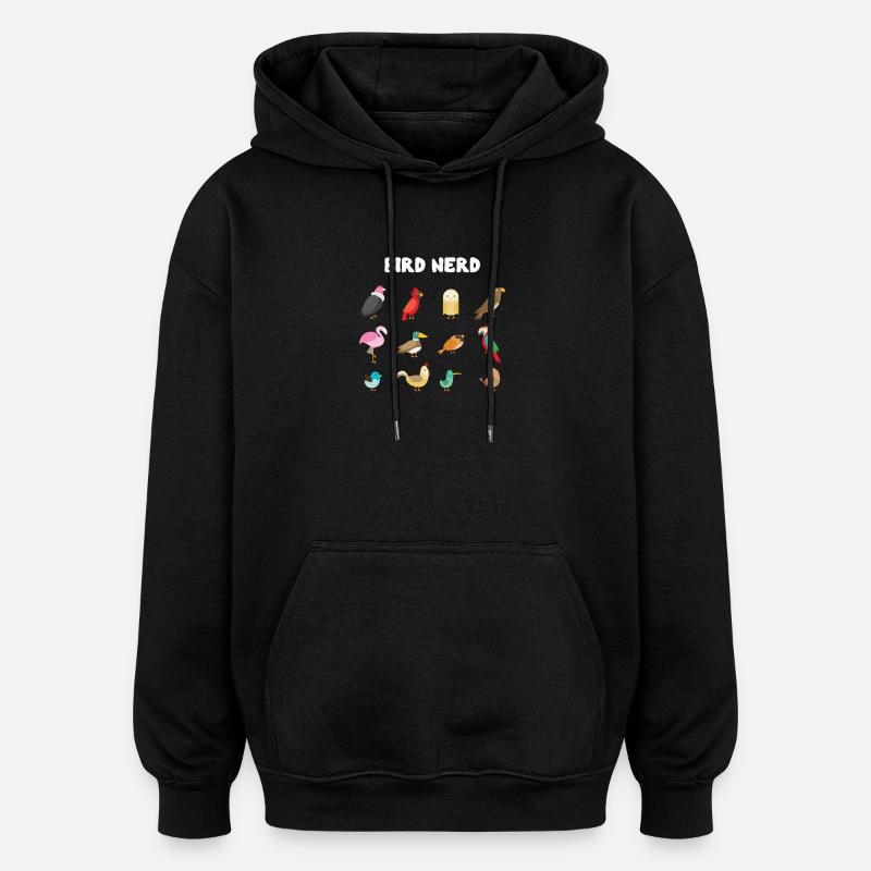 Vogel-Nerd - Oversized Unisex Hoodie - Schwarz