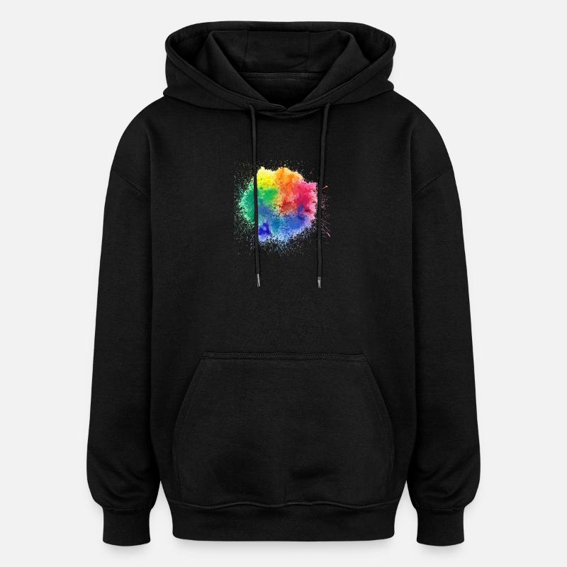 Pop de couleur Design - Sweat à capuche oversize unisexe - noir